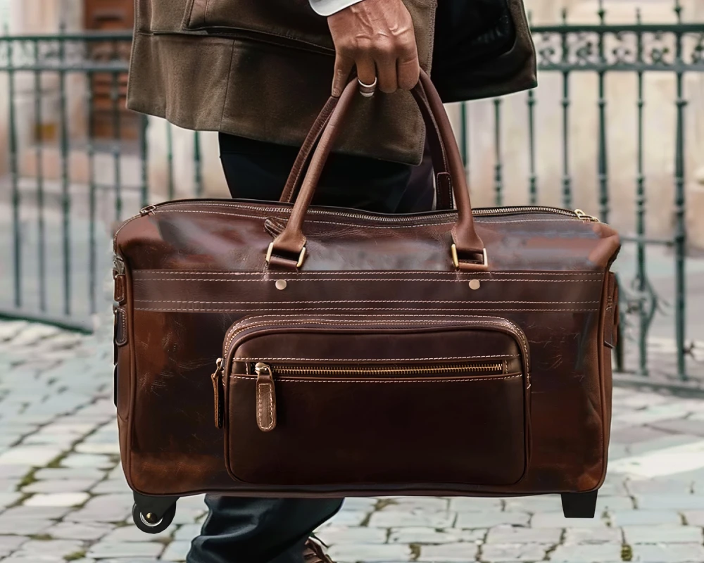 faux leather carry on luggage